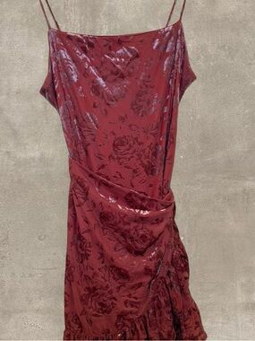 Free People Rose Floral Satin Slip Dress